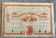 Titanic, 1895 Stock Certificate Signed by George Widener Died in RMS Titanic Sinking. Cert if for