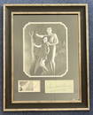 Johnny Weissmuller and Maureen O'Sullivan 19x15 overall framed and mounted Tarzan signature piece