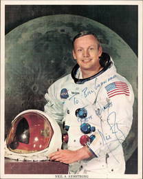 Neil Armstrong signed NASA 10x8 original colour White Space Suit photo dedicated. Neil Alden