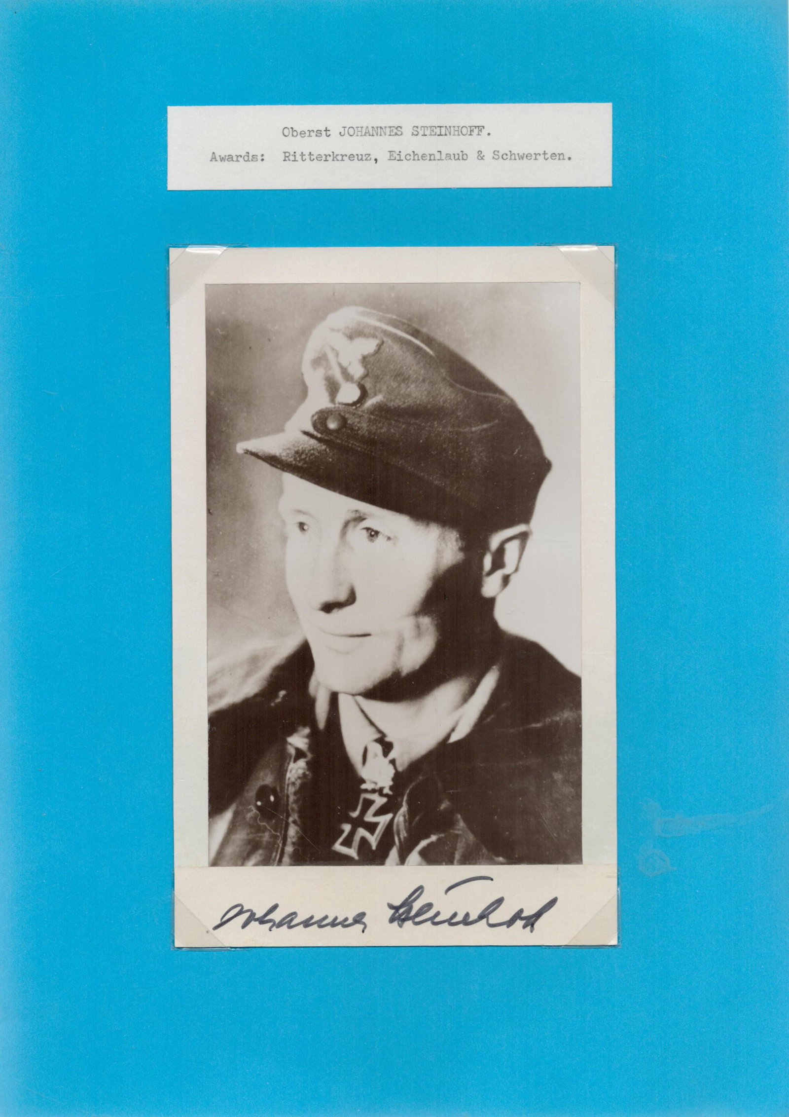 Colonel Johannes 'Macki' Steinhoff signed 7x5 black and white vintage photo. Johannes Macky (1 of 1)