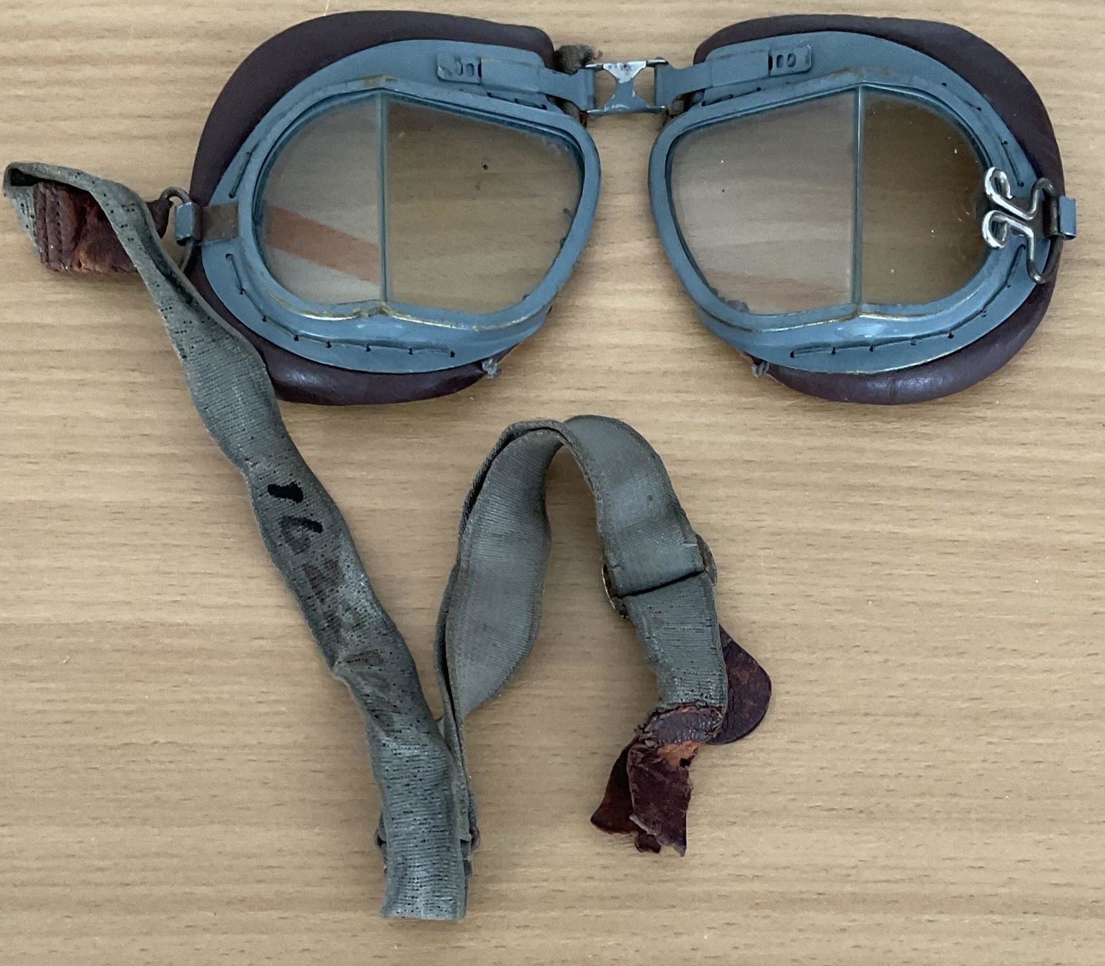 World War II RAF original vintage aviation goggles. All autographs are genuine hand signed and (1 of 1)