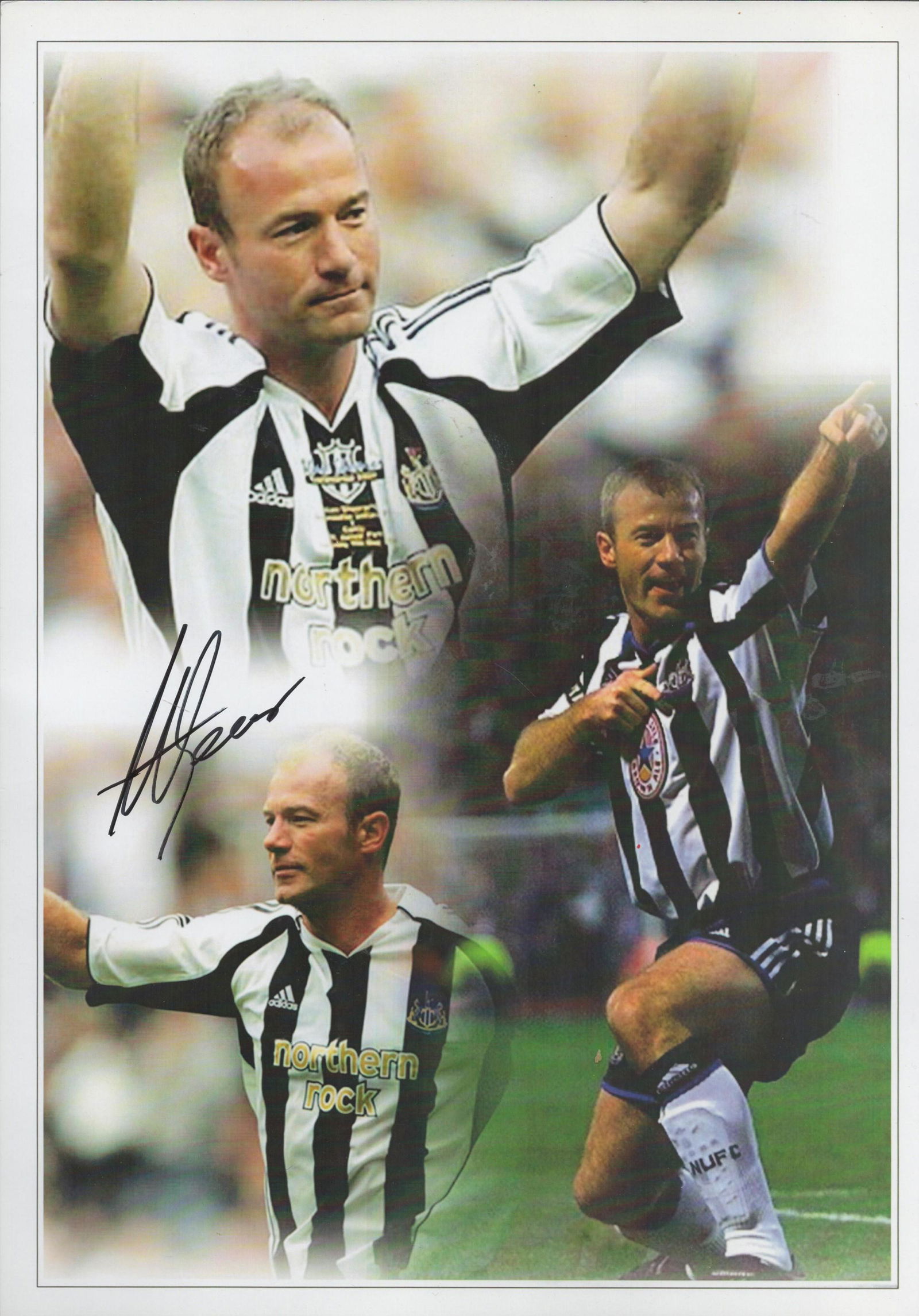 Alan Shearer signed 16x12 inches colour Newcastle United print. Alan Shearer CBE DL (born 13 (1 of 1)