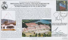 HRH Prince Phillip signed 1999 Britannia Royal Navy College Official Navy cover series 5, no 4. Also