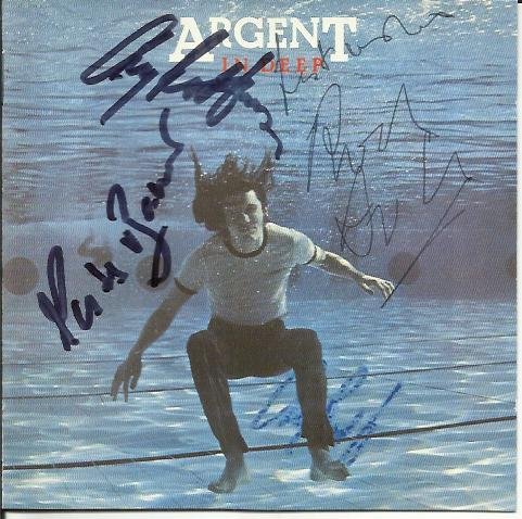 Argent Rock Band signed CD cover for the album in Deep,: Argent Rock Band signed CD cover for the album in Deep, 4 autographs including Rod Argent, Russ Ballard.