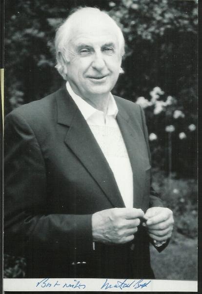 Michael Bond Paddington Bear creator signed 6 x 4 b/w: Michael Bond Paddington Bear creator signed 6 x 4 b/w portrait photo. Good condition Michael Bond Paddington Bear creator signed 8 x 6 b/w Paddington Bear illustrated card. Good condition