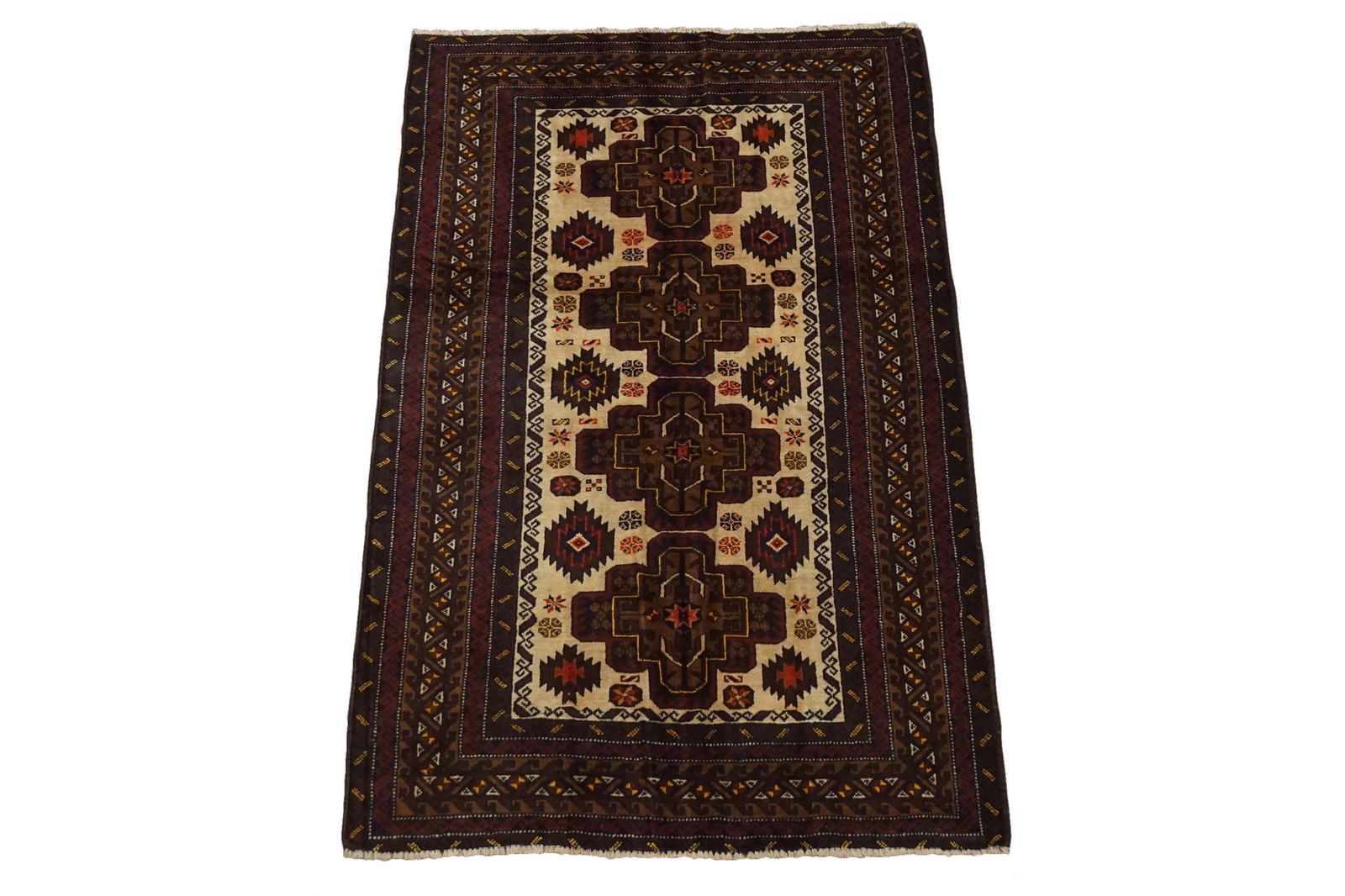 Afghan 4X6 Tribal Hand-Knotted Wool Carpet Oriental (1 of 5)