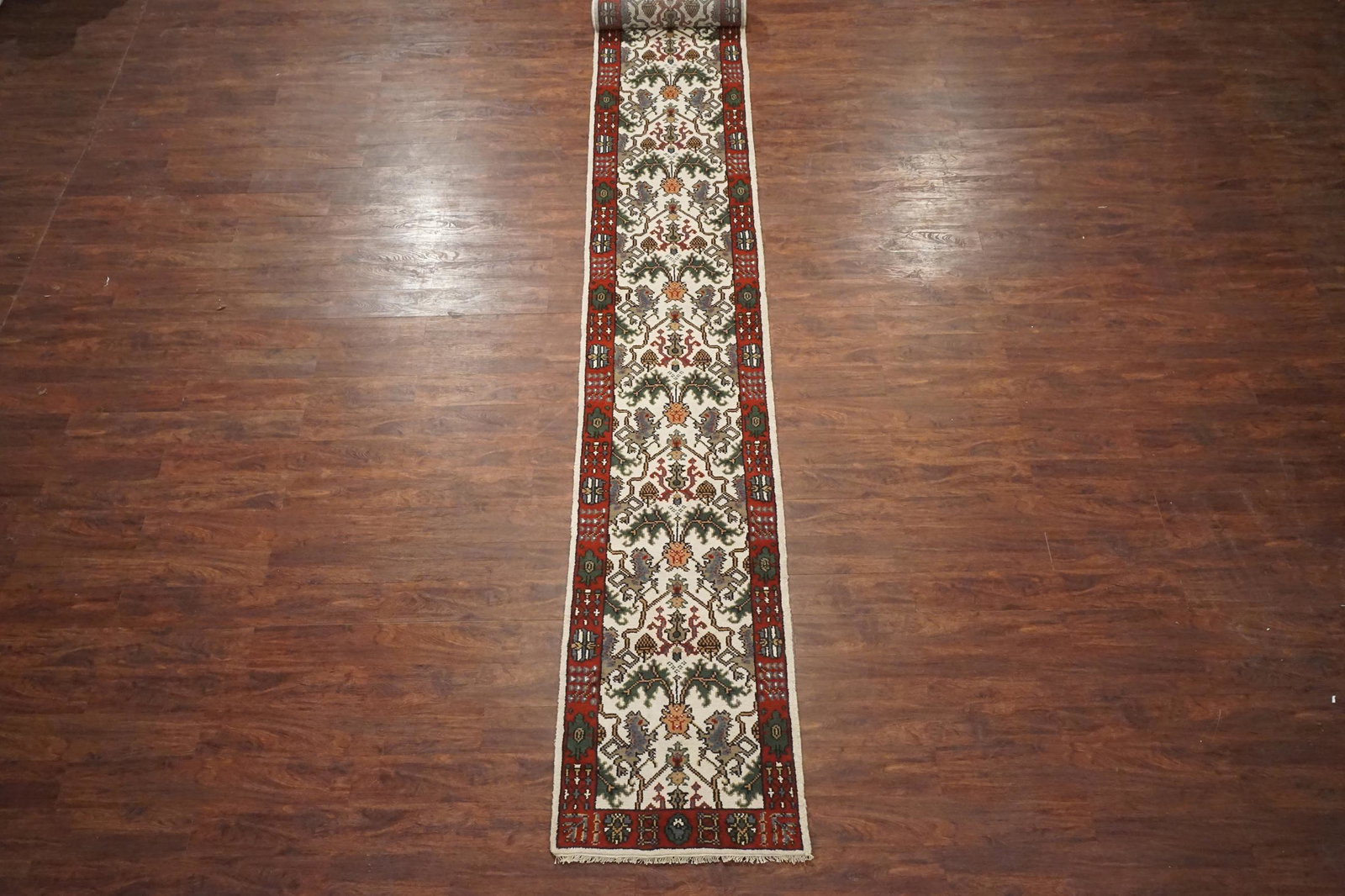 3X20 Lion Mahal Runner Hand-Knotted Wool Oriental Rug (1 of 5)