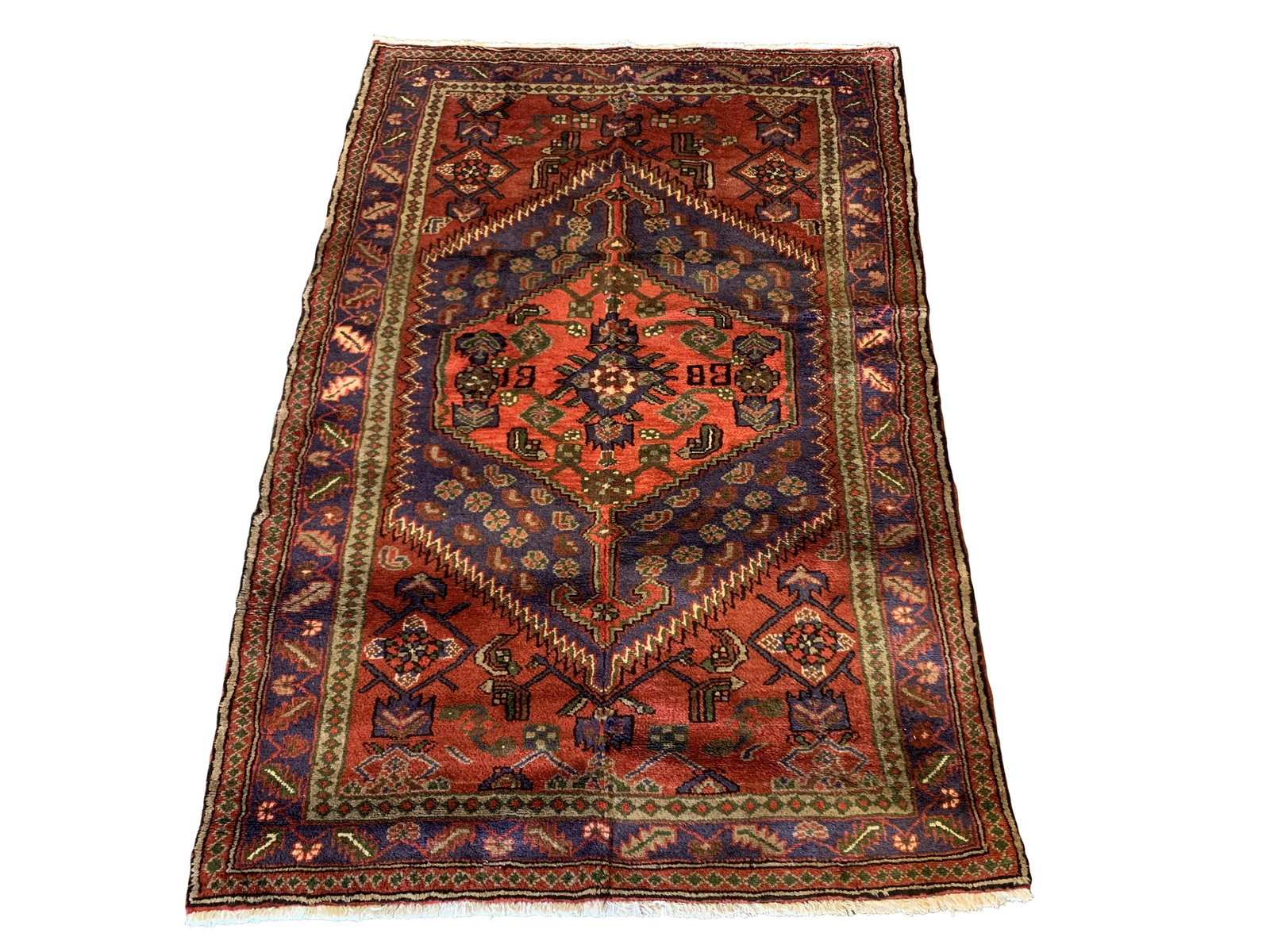 Vintage 4X7 Dated 1983 Persian Malayer Hand-Knotted Rug (1 of 6)