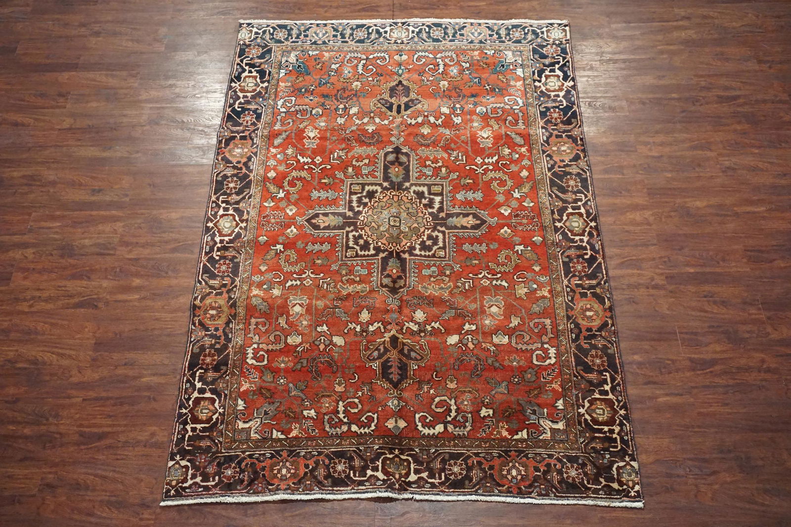 7X10 Persian Heriz Serapi Antique Rug (1 of 6)