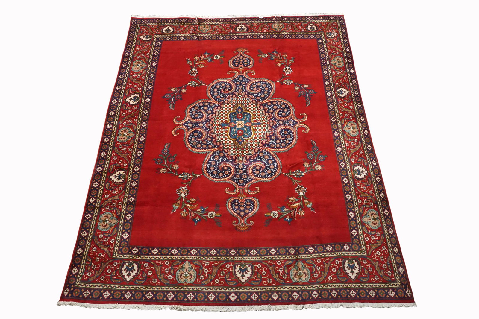 Antique 10X12 Red Persian Tabriz Rug Carpet (1 of 7)