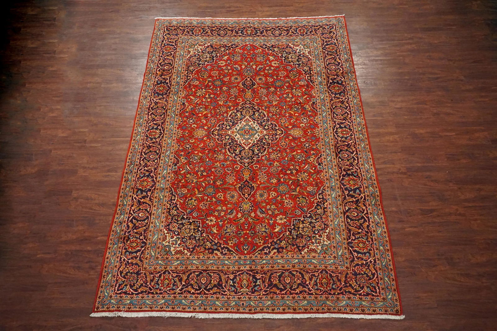 Vintage 8X12 Persian Kashan Hand-Knotted Wool Rug (1 of 6)