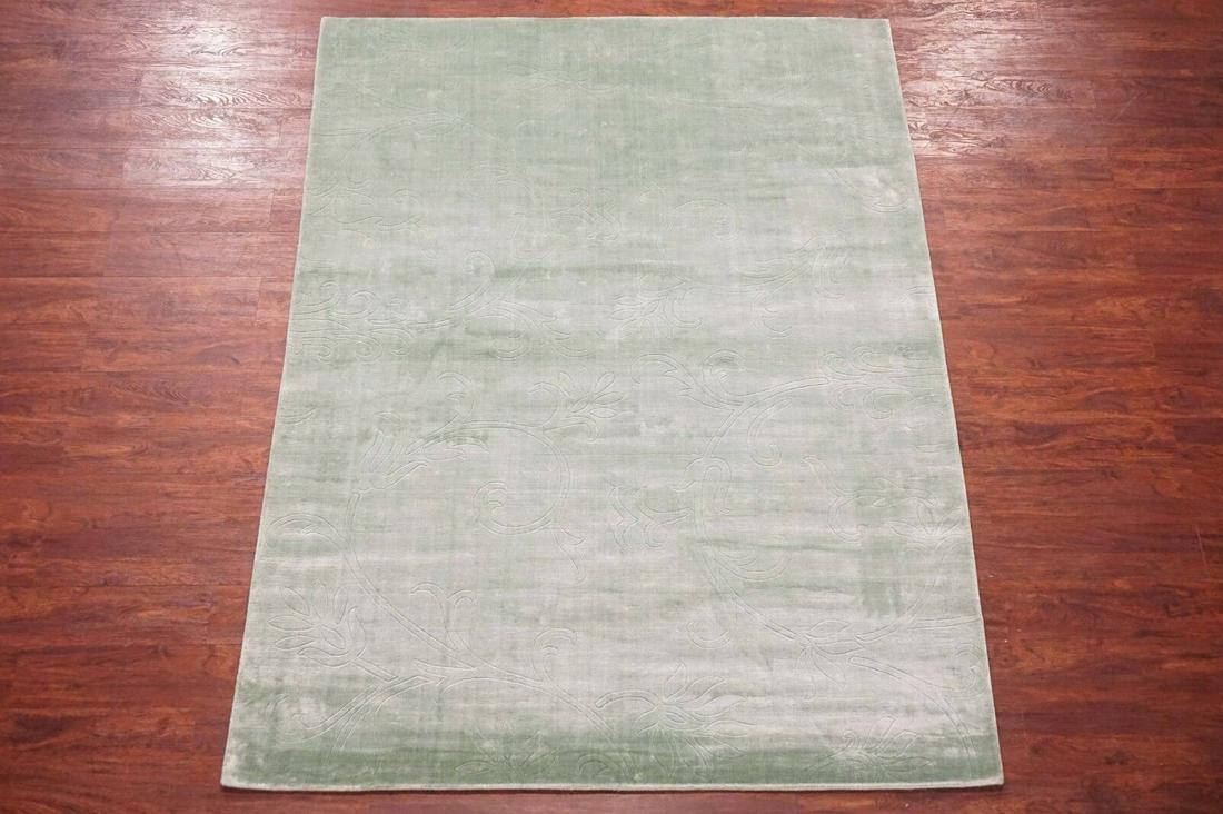 6X8 Modern Bamboo Silk Handmade Sculptured Rug (1 of 5)