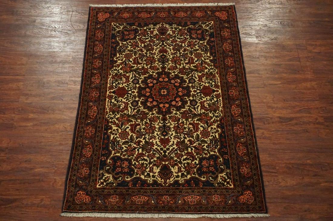 Fine 5X8 Ivory Persian Malayer Hand-Knotted Rug (1 of 5)