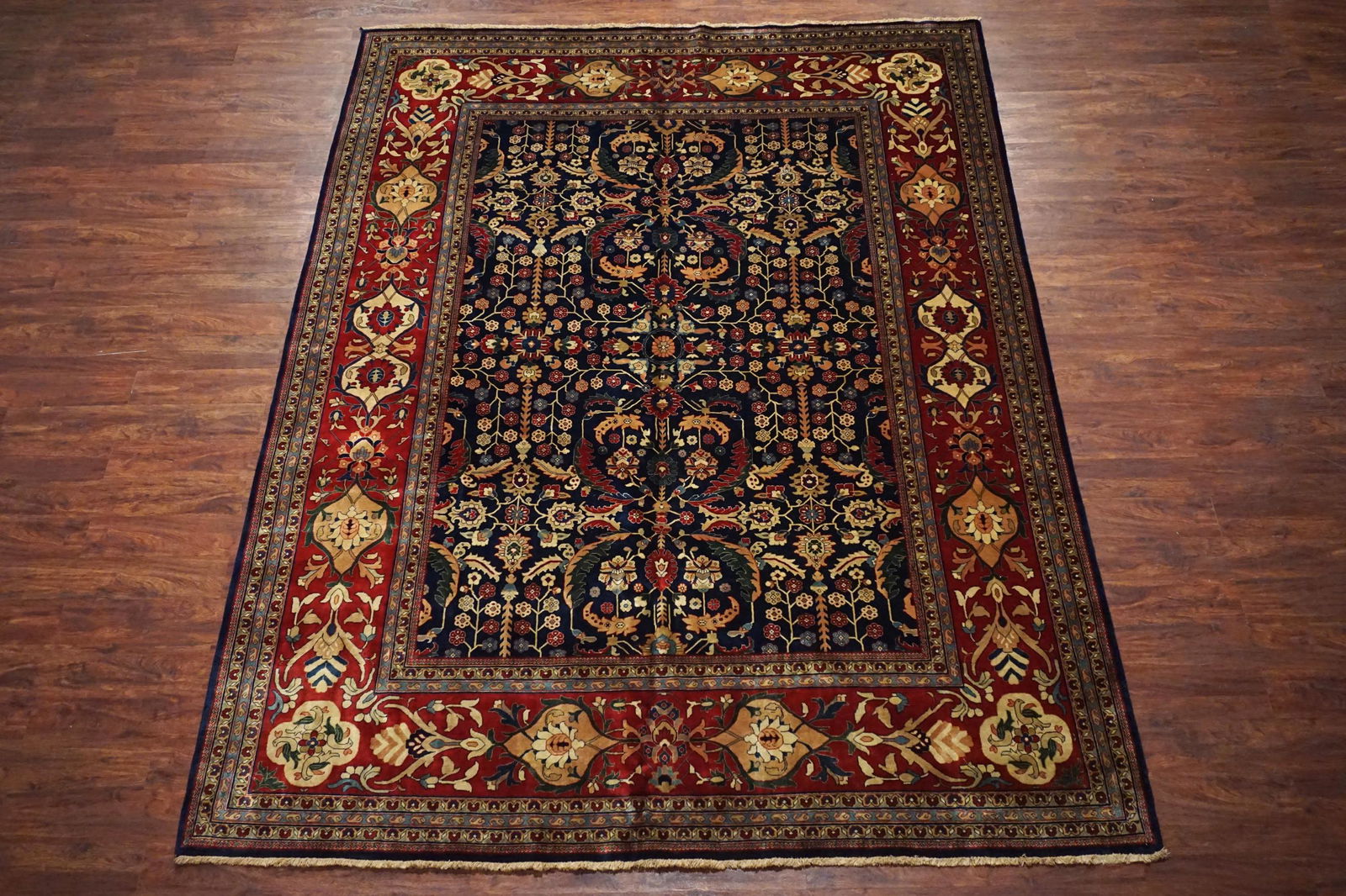 9X12 Persian Tabriz Hand-Knotted Rug Bird Design (1 of 6)