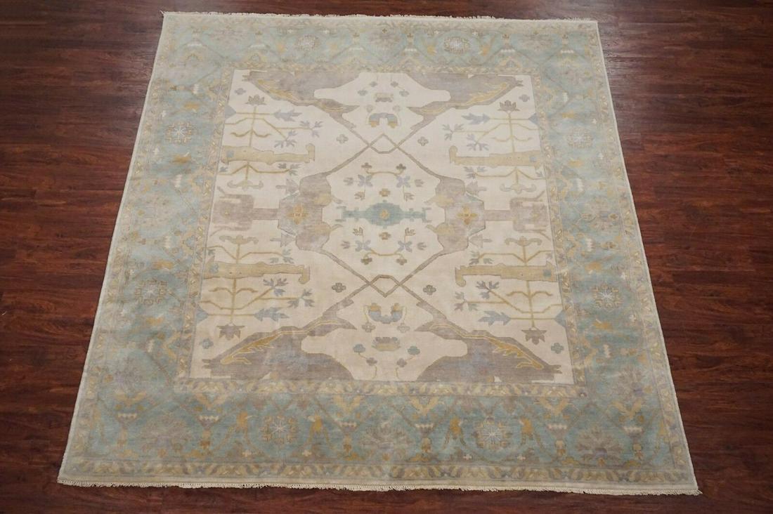 9X10 Square Beige Oushak Rug Veg Dyed & Hand-Knotted (1 of 6)