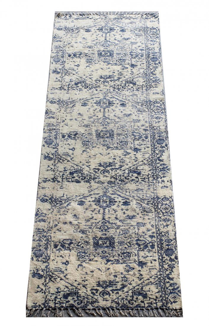 2X8 Handmade Cotton Runner Printed Broken Design Rug (1 of 5)