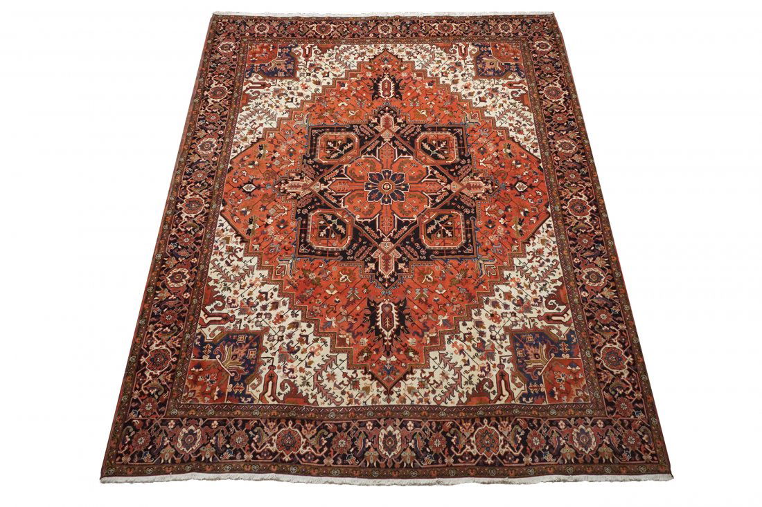 Persian 10X13 Antique Serapi Hand-Knotted Rug (1 of 7)