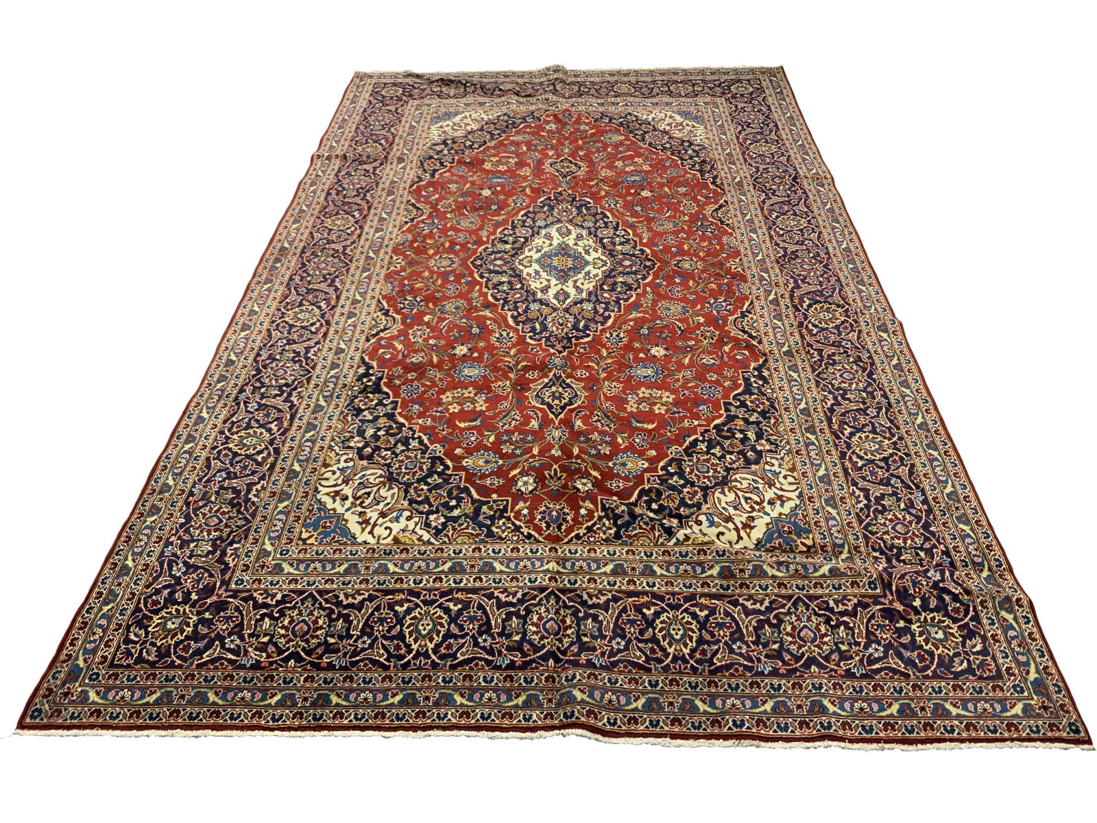 Vintage 8X12 Kashan Persian Hand-Knotted Wool Rug (1 of 7)