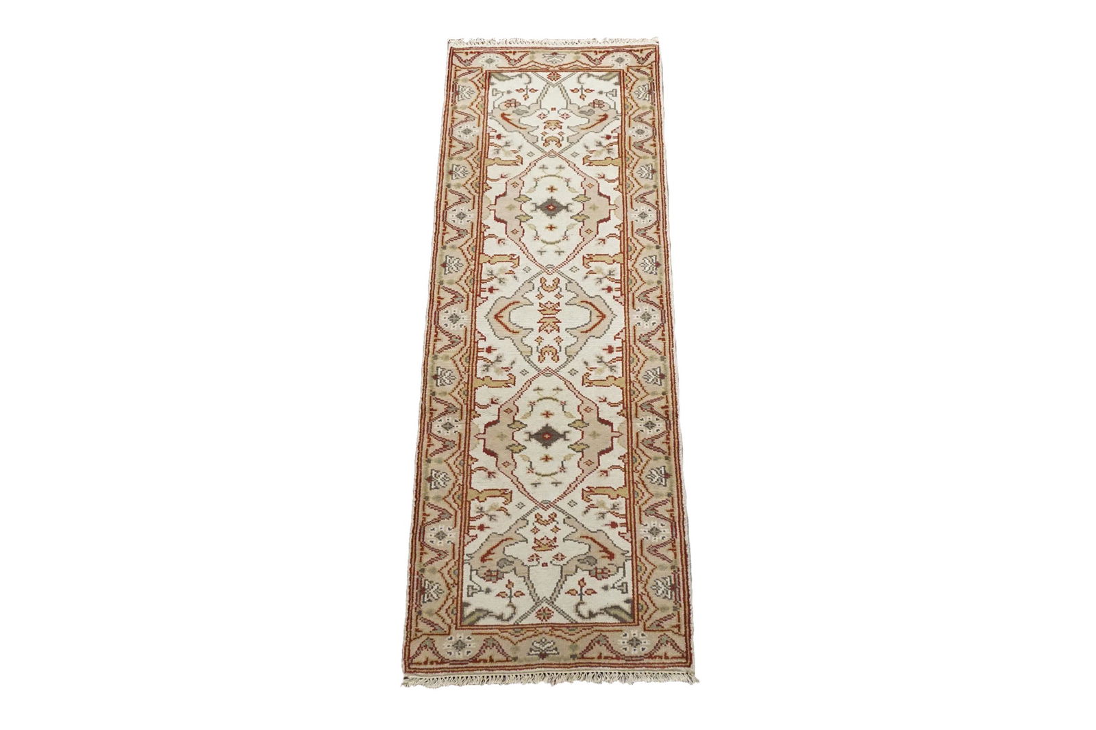 3X8 Oushak Wool Runner Hand-Knotted & Veg Dyed Rug (1 of 6)