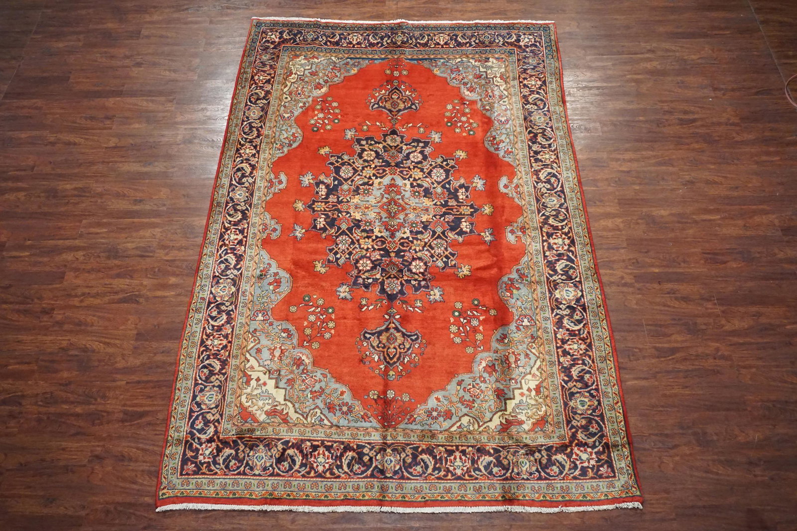8X12 Antique Persian Heriz Serapi Abrash Wool Rug (1 of 7)