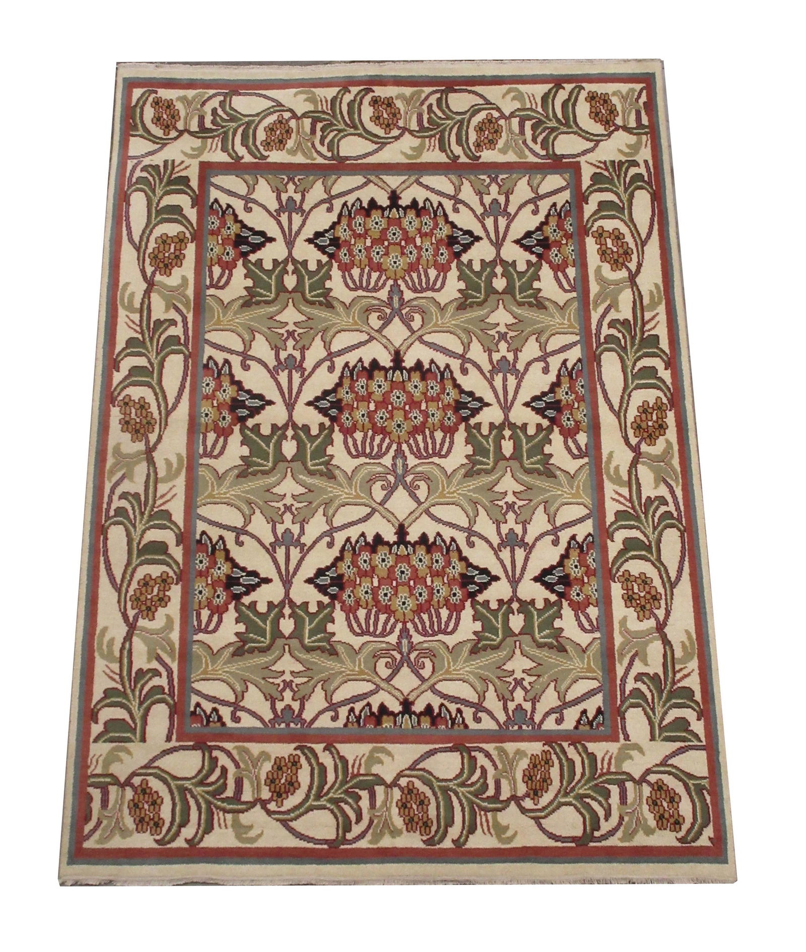 9X12 Ivory William Morris Area Rug (1 of 6)