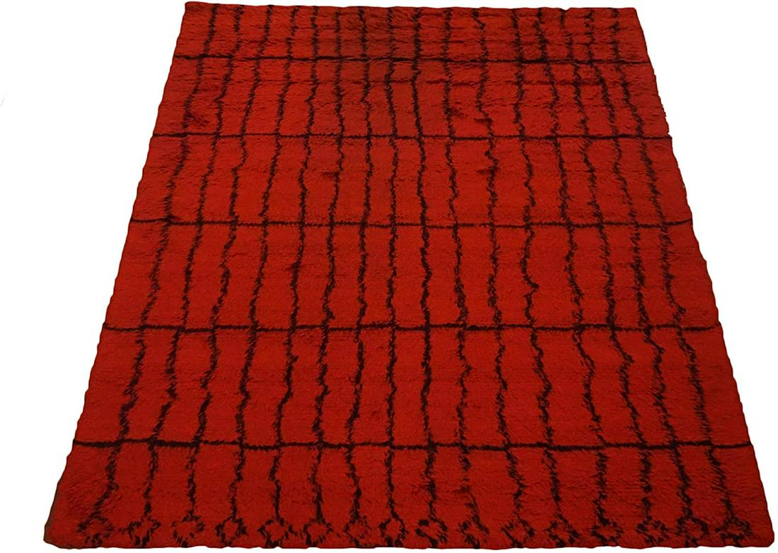 8X10 Red Morrocan Hand-Knotted Area Rug Carpet (1 of 6)