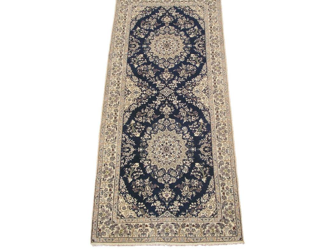 5X12 Fine Navy-Blue Wool and Silk Persian Naein Gallery (1 of 6)