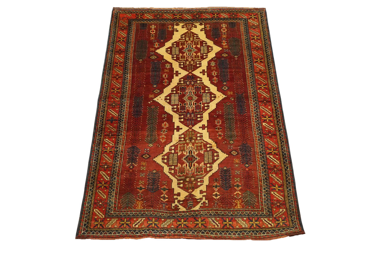 6X9 Tribal Kurdish Abrash Rug, Dated 1940 (1 of 7)