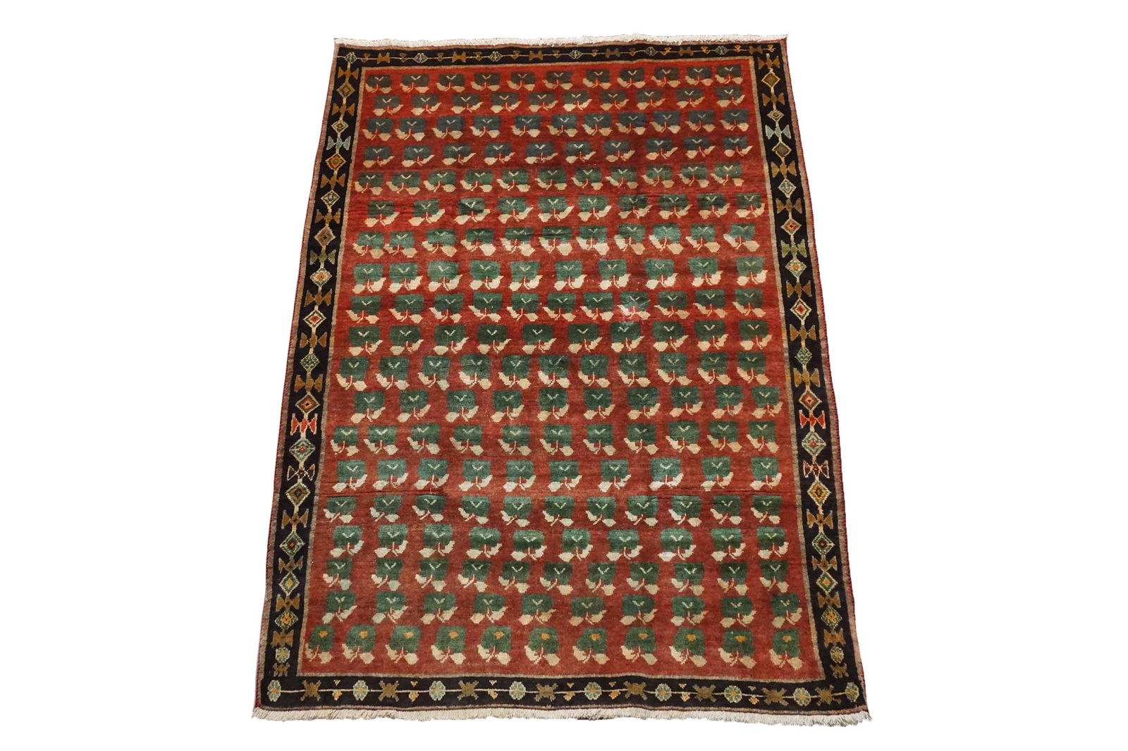 5X8 Antique Persian Tribal Rug with Flower Motif, circa 1940 (1 of 5)