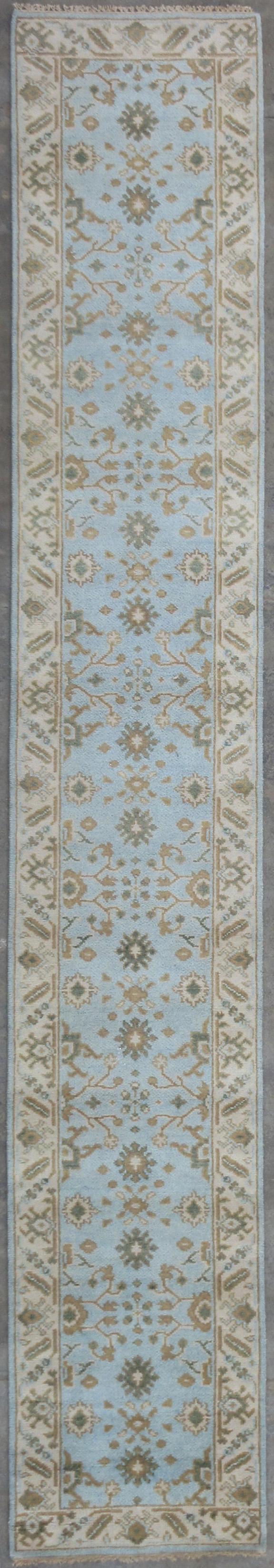 3X16 Blue Oushak Runner Area Rug (1 of 5)