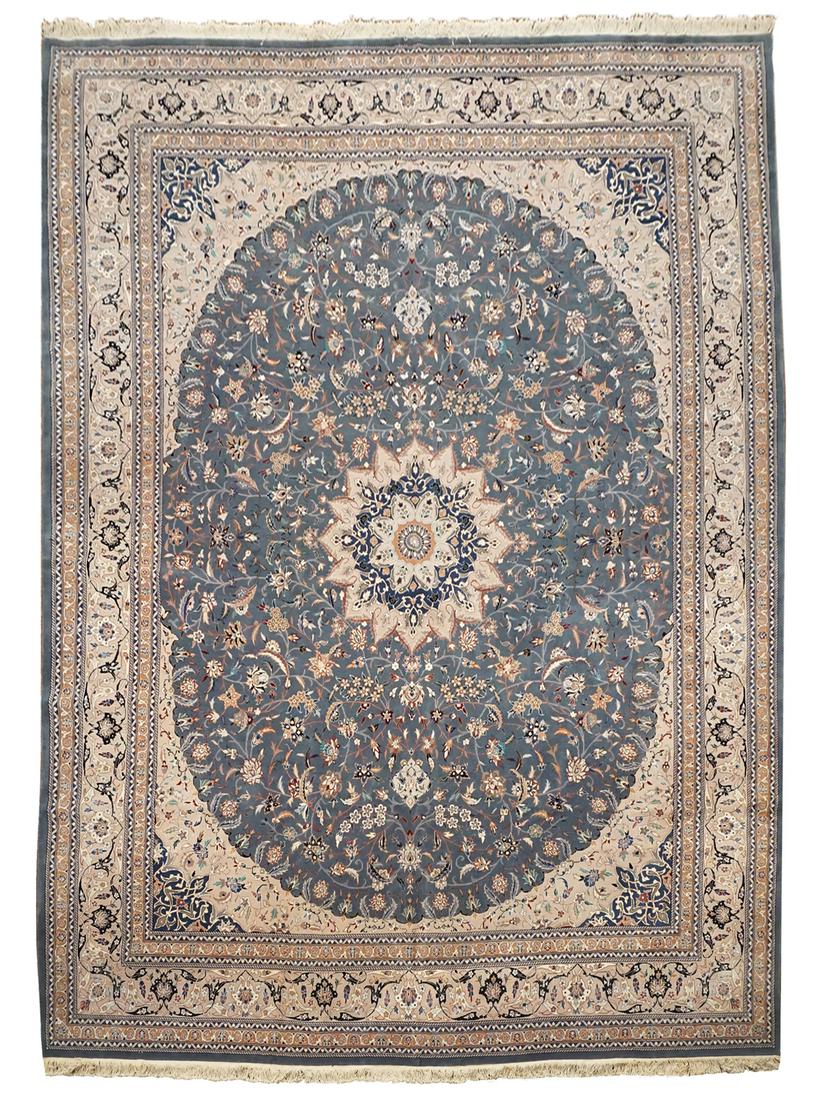12X15 Vintage Persian Nain Hand-Knotted Rug (1 of 7)
