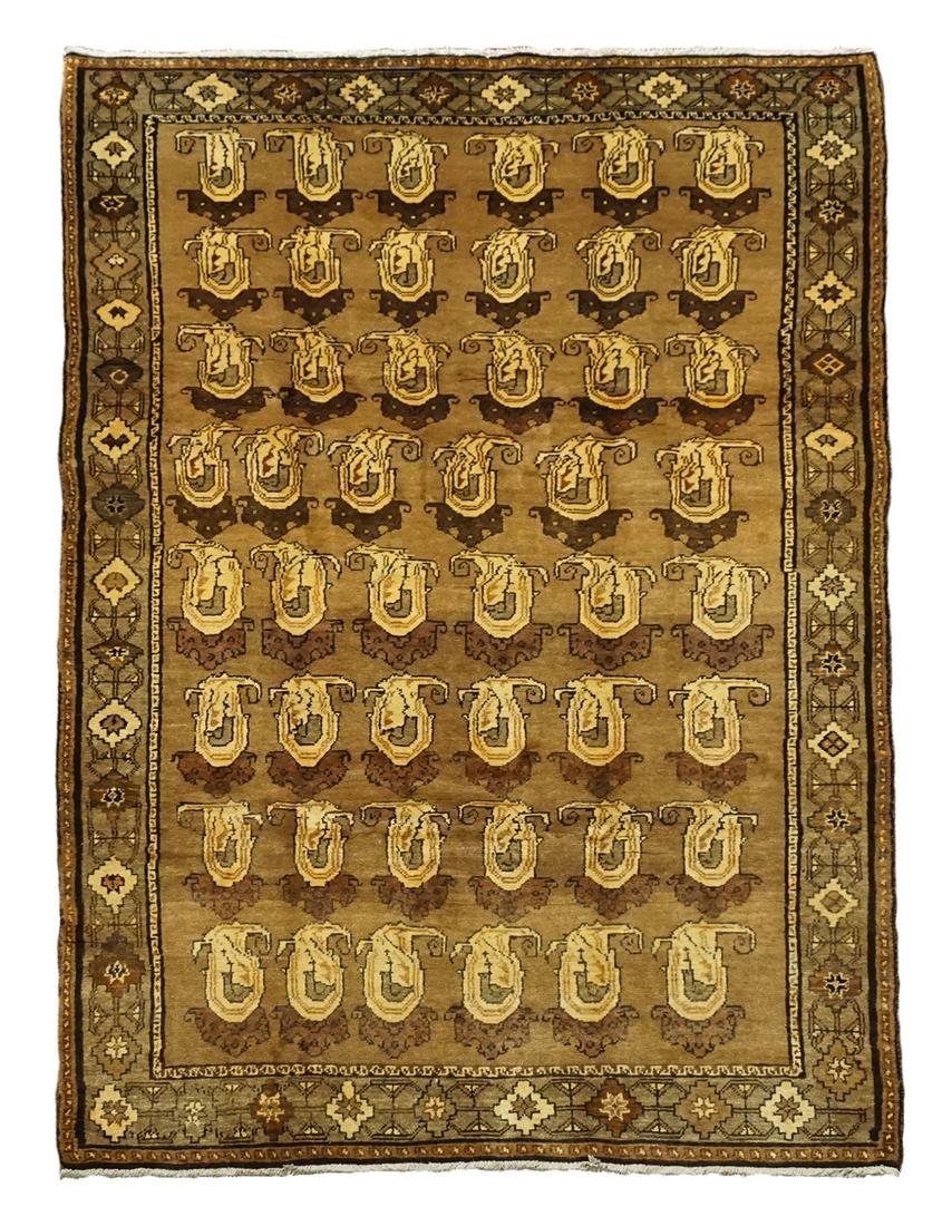 5X9 Antique Persian Boteh Hand-Knotted Wool Rug (1 of 6)