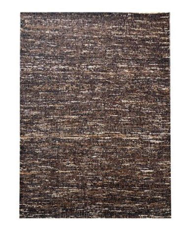 8X10 Handwoven Dark-Brown Natural Raw Wool Area Rug: Hand-knotted, flatweave raw wool. Size: 8X10 New Origin: India Colors: Brown, Charcoal-Black, Light-Brown, Ivory, Gray SKU: 102.16-7.26.23-8X10-AP134