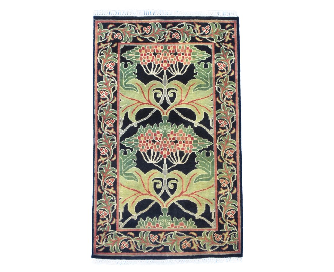 3X5 William Morris Inspired Area Rug hand knotted (1 of 8)