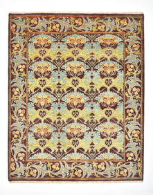 9X12 Burgundy William Morris Inspired Area Rug (1 of 8)