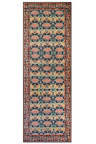 3X8 Black William Morris Inspired Machine Washable Rug (2'6" x 8') (1 of 3)