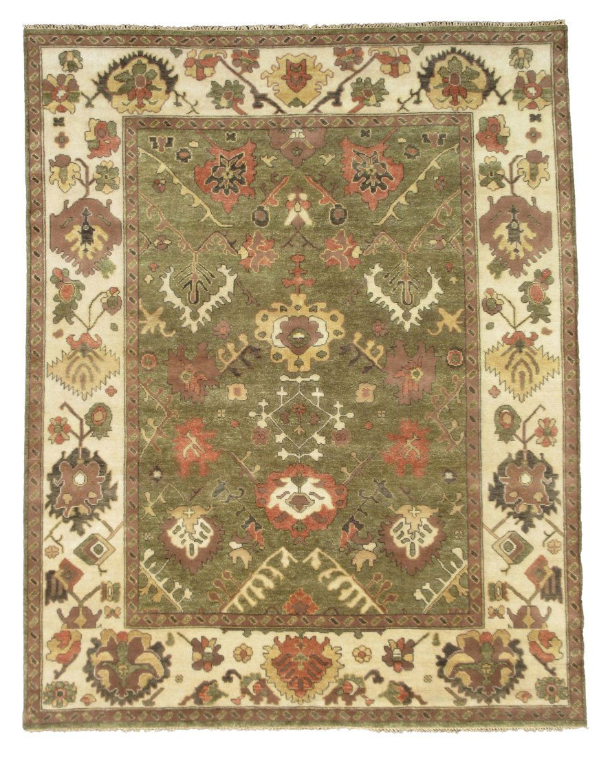 9X12 Green Oushak Area Rug (1 of 7)