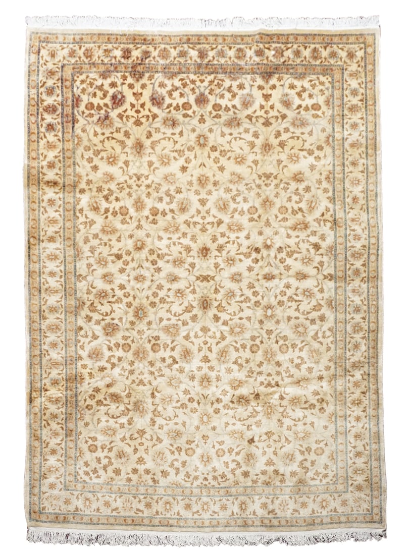 Fine 7X10 Vintage Persian Kashan Hand-Knotted Rug (1 of 7)