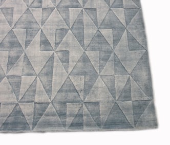 8X11 Silk Modern Handmade Light-Blue Area Rug (8' x 11'2")