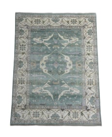 9X12 Green Oushak Area Rug