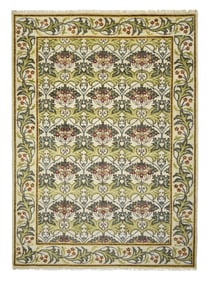 12X15 Ivory William Morris Inspired Area Rug