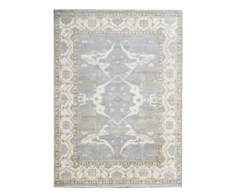 9X12 Silver Oushak Hand-Knotted Rug