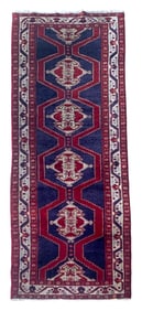 4X10 Estate Persian Tribal Geometric Runner, Circa 1970