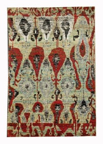 5X8 Modern Hand-Knotted Silk Area Rug