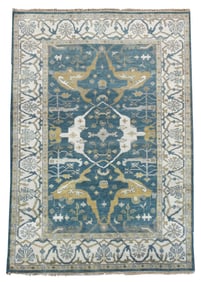 6X9 Blue Oushak Area Rug