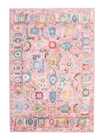 4X6 Pink Oushak Premium 1/4" Pile Ultra Soft Rug with Non-Slip & Padded Backing