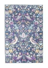 3X5 Gray Birds Premium 1/4" Pile Ultra Soft Rug with Non-Slip & Padded Backing