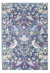 8X10 Gray Birds Premium 1/4" Pile Ultra Soft Rug with Non-Slip & Padded Backing