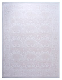 6X9 Brown William Morris Inspired Machine Washable Rug