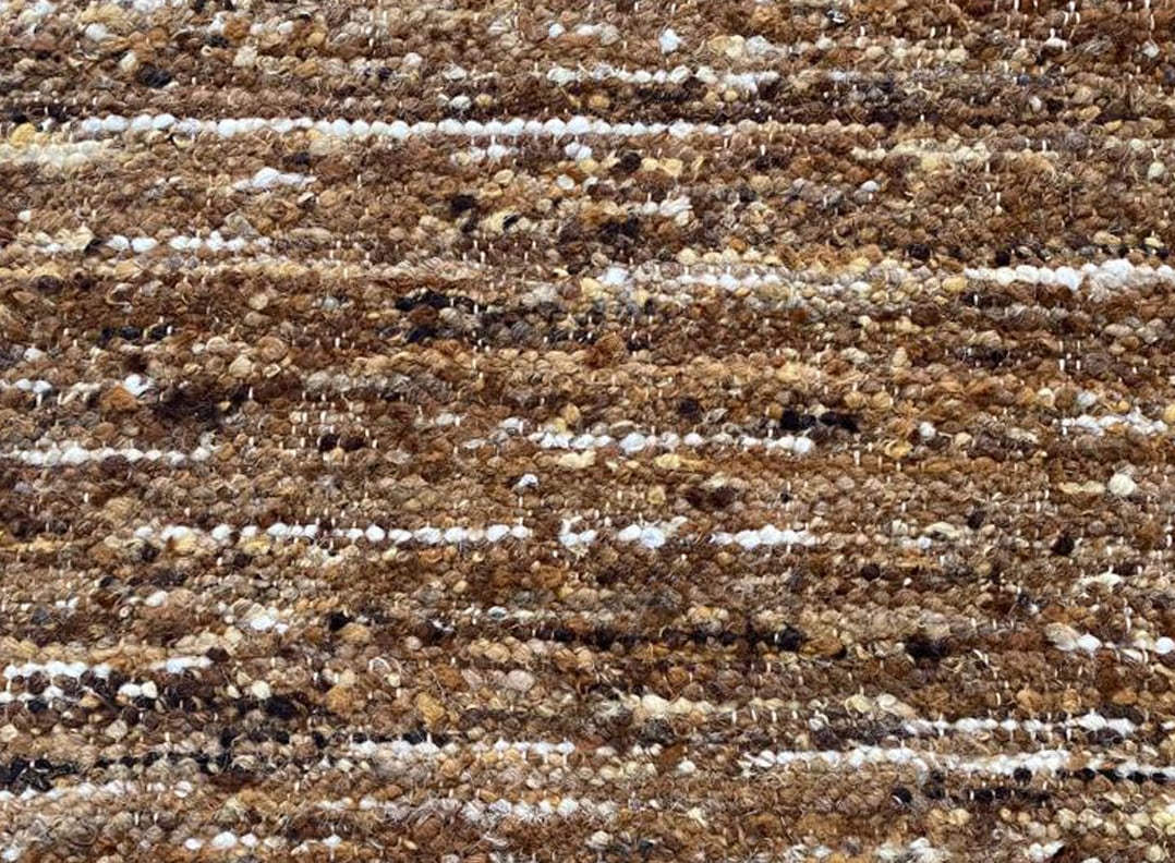 9X12 Handwoven Light-Brown Natural Raw Wool Area Rug: Hand-knotted, flatweave raw wool. Size: 9X12 New Origin: India Colors: Light-Brown, Brown, Ivory, Gray, Charcoal SKU: 102.19-7.26.23-9X12-AP137